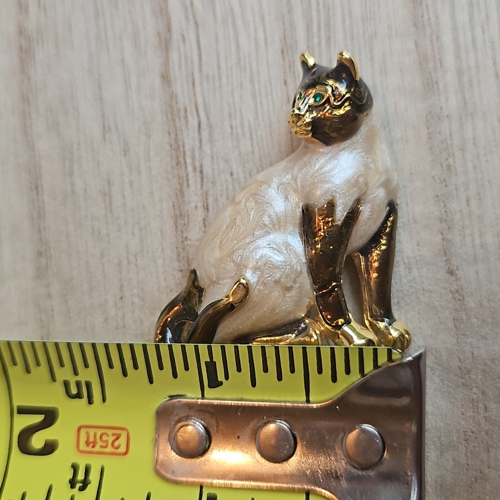 Vintage Enamel Cat Brooch - Picture 5 of 5